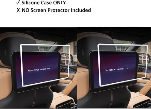 Silicone Screen Protector for 2021-2026 Cadillac Escalade Rear Seat Entertainment System, Soft Edge Guard Shockproof Anti-Crash Cover for Backseat Headrest Screen, Easy to Install & Remove (White) in Saudi Arabia