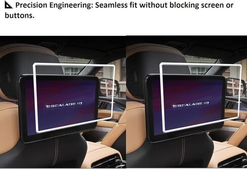 Silicone Screen Protector for 2021-2026 Cadillac Escalade Rear Seat Entertainment System, Soft Edge Guard Shockproof Anti-Crash Cover for Backseat Headrest Screen, Easy to Install & Remove (White) in Saudi Arabia
