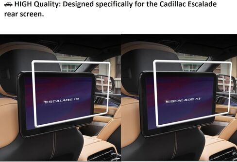 Silicone Screen Protector for 2021-2026 Cadillac Escalade Rear Seat Entertainment System, Soft Edge Guard Shockproof Anti-Crash Cover for Backseat Headrest Screen, Easy to Install & Remove (White) in Saudi Arabia