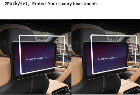 Silicone Screen Protector for 2021-2026 Cadillac Escalade Rear Seat Entertainment System, Soft Edge Guard Shockproof Anti-Crash Cover for Backseat Headrest Screen, Easy to Install & Remove (White) in Saudi Arabia