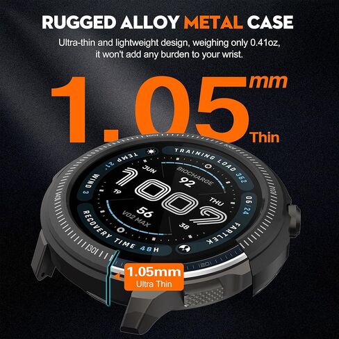 حافظة معدنية للساعة الذكية Amazfit Balance 2 مقاس 47 مم، إطار معدني 2 في 1 وغطاء خلفي شفاف من البولي كربونات مع ملحقات قماش للتنظيف، واقي متين مقاوم للصدمات للتوازن 2 47 مم للرجال والنساء (أسود) in Saudi Arabia