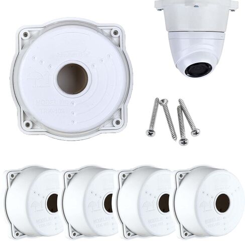 صندوق توصيل CCTV عالمي PRO-103-T، بلاستيك PP5 أبيض، غطاء كاميرا صغير مقاوم للطقس، 3.7 × 1.85 بوصة، مقاوم للأشعة فوق البنفسجية، حامل داخلي وخارجي | (4 عبوات) in Kuwait