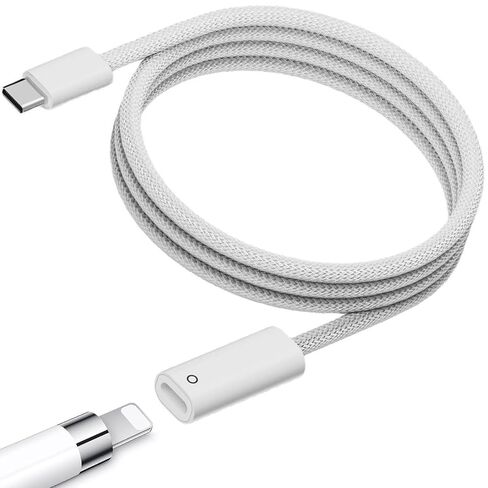 كابل محول شاحن قلم رصاص لجهاز Apple Pencil الجيل الأول لجهاز iPad 10th 11 (A16)، محول USB C إلى قلم رصاص لجهاز iPencil 1st، USB-C إلى كابل دونغل موصل شحن قلم Lightning 3.3FT in Kuwait