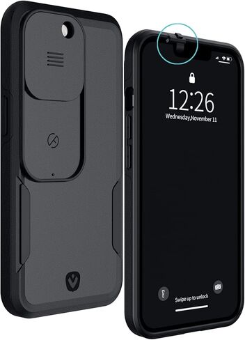 حافظة خصوصية Spy-Fy لهاتف iPhone 17 Pro | أغطية الكاميرا الأمامية والخلفية | حافظة MagSafe iPhone مع حماية للعدسة | مانع الكاميرا للخصوصية والأمان | غطاء هاتف نحيف مقاوم للصدمات مقاس 6,3 بوصة أسود in Kuwait