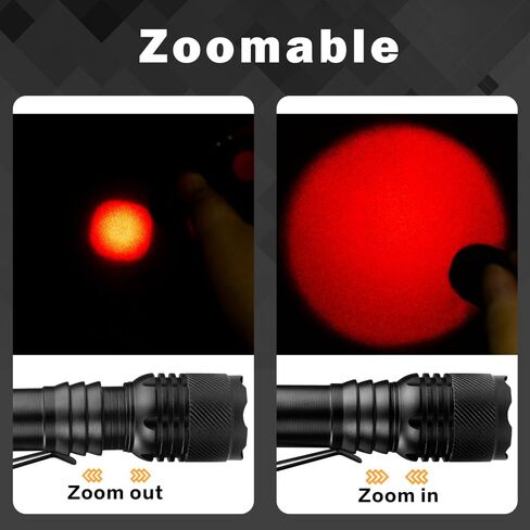 2 حزمة ضوء أحمر مصباح يدوي وضع واحد أحمر LED مصباح يدوي وضع واحد زوومابلي ضوء الليل الشعلة لعلم الفلك الطيران والمراقبة الليلية in Kuwait