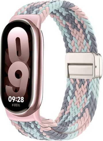 حزام مجدول من النايلون متوافق مع سوار Xiao Mi Band 8/9/10، حزام مطاطي للنساء والرجال in Saudi Arabia