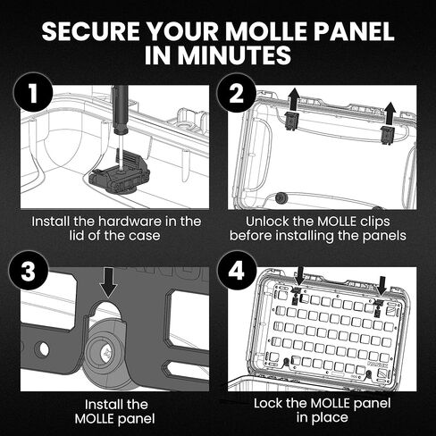 طقم لوحة Nanuk Molle لحقيبة 935 مع هيكل من الراتنج خفيف الوزن، سهل التركيب، وتوافق ملحقات Molle (أسود) in Saudi Arabia