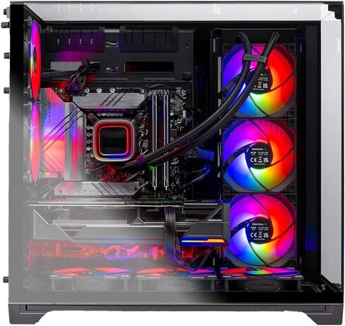 Skytech Gaming O11 Vision Gaming PC، AMD Ryzen 7 9850X3D 4.7 جيجا هرتز، NVIDIA RTX 5080 16 جيجا VRAM، لوحة X870، 2 تيرابايت Gen4 NVMe SSD، 32 جيجا DDR5 RAM 6000، 1000 وات Gold ATX 3 PSU، 360 ARGB AIO، Wi-Fi، Win 11 in Kuwait