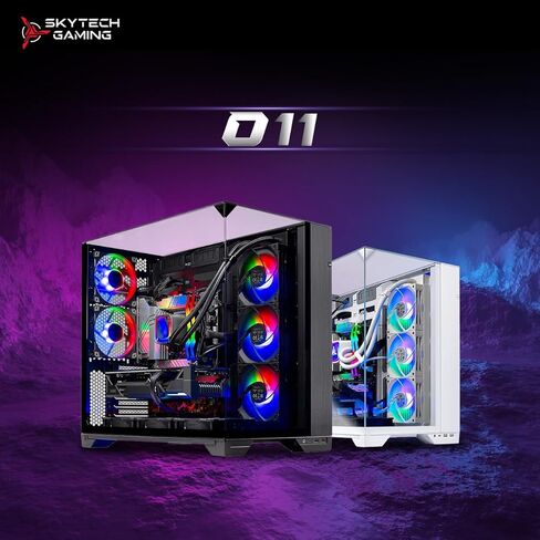 Skytech Gaming O11 Vision Gaming PC، AMD Ryzen 7 9850X3D 4.7 جيجا هرتز، NVIDIA RTX 5080 16 جيجا VRAM، لوحة X870، 2 تيرابايت Gen4 NVMe SSD، 32 جيجا DDR5 RAM 6000، 1000 وات Gold ATX 3 PSU، 360 ARGB AIO، Wi-Fi، Win 11 in Kuwait