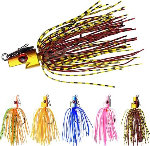Fishing Lures 5Pcs Buzzbaits Buzz Baits Multicolor Spinner Baits for Bass Fishing Stainless Steel Spoon for Bass Pike Fishing in Saudi Arabia