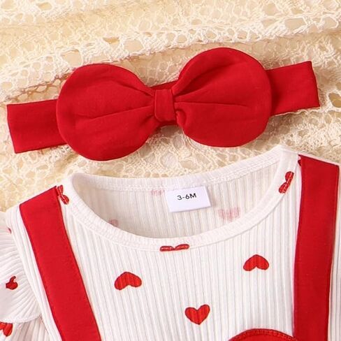 مجموعة عصابة رأس لباس My First Valentine Day مطبوع عليه قلب وأكمام طويلة لحديثي الولادة من Baby Girl in Kuwait