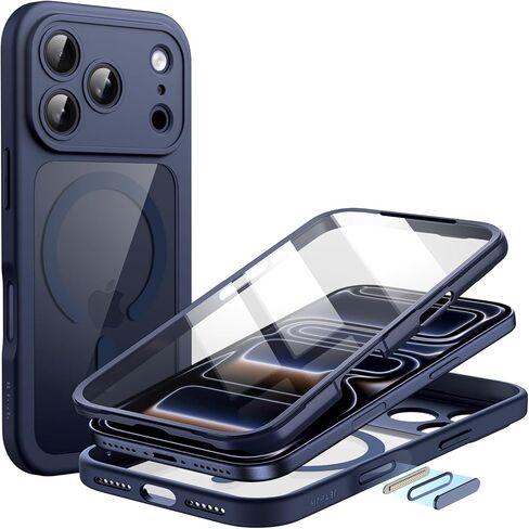 JETech Case for iPhone 17 Pro Max 6.9-Inch with Built-in Tempered Glass Screen Protector and Camera Control Button, Compatible with MagSafe, 360 Degree Full Body Cover (Orange) in Kuwait