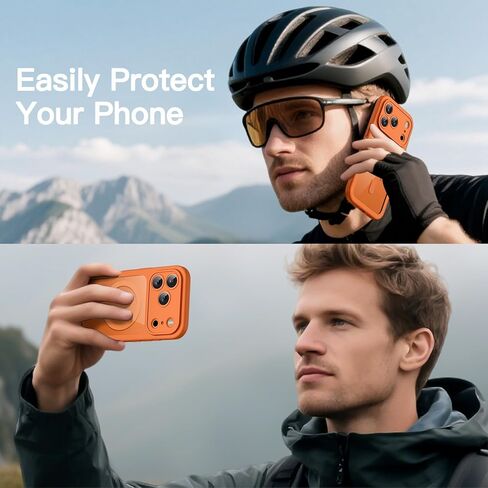 JETech Case for iPhone 17 Pro Max 6.9-Inch with Built-in Tempered Glass Screen Protector and Camera Control Button, Compatible with MagSafe, 360 Degree Full Body Cover (Orange) in Kuwait