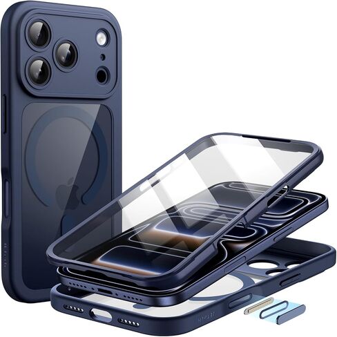 JETech Case for iPhone 17 Pro Max 6.9-Inch with Built-in Tempered Glass Screen Protector and Camera Control Button, Compatible with MagSafe, 360 Degree Full Body Cover (Orange) in Kuwait