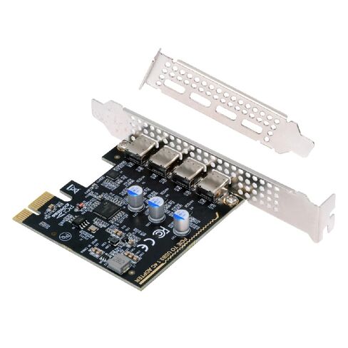 NFHK 5Gbps USB3.1 Gen1 USB-C أنثى أربعة منافذ إلى PCI-E 1x محول بطاقة uPD720201 مع قوس منخفض المستوى in Saudi Arabia