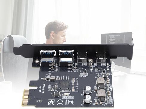 بطاقة توسيع USB 3.2، 4 منافذ PCIE إلى بطاقة USB مع منفذين A وType C بسرعة 5 جيجابت في الثانية، متوافقة مع مستشعر HDD SSD VR in Kuwait