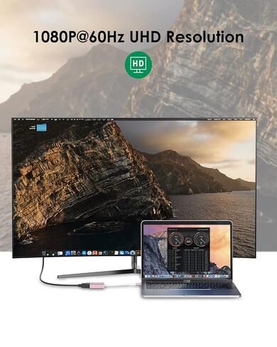 محول USB-C إلى VGA 1080P، ذهبي وردي in Saudi Arabia