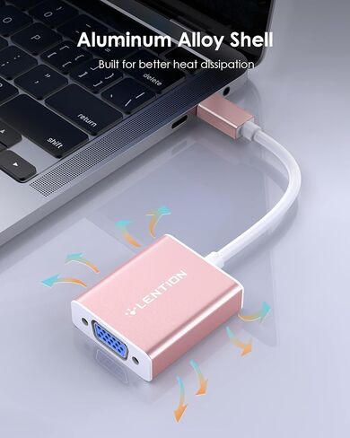 محول USB-C إلى VGA 1080P، ذهبي وردي in Saudi Arabia