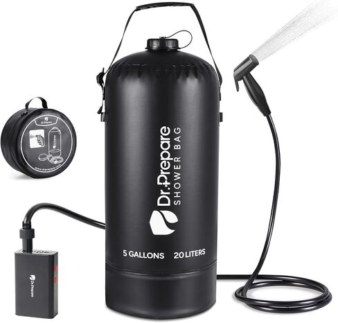 Dr.Prepare Camping Shower Bag ، 15L Solar Camp Showers للسفر Travel Trip Beach W/On-On-On-On-On-On-On-On-On-On-On-On-On-On. in Kuwait