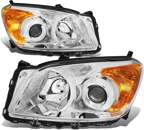 مجموعة المصابيح الأمامية من نوع Auto Dynasty متوافقة مع 2009 2010 2011 2012 RAV4، استبدال المصابيح الأمامية لجهاز العرض طراز OE، جانب السائق والراكب، غطاء أسود زاوية شفافة in Kuwait
