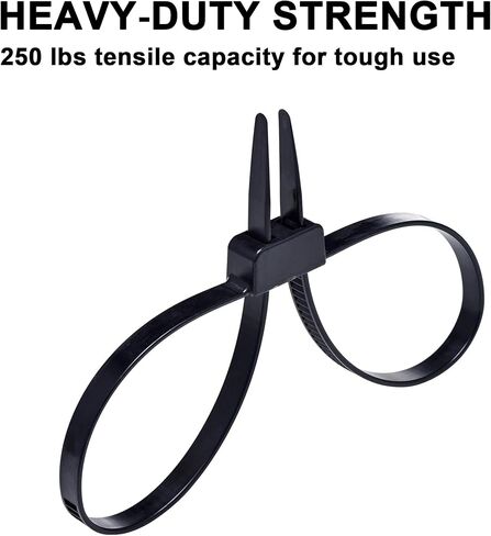 MGTECH 50 Pcs Zip Tie Handcuffs, Heavy Duty Double Locking Zip Ties Hand Cuffs Restraint, Police Nylon Flex Cuffs Law Enforcement, 27.5" Long, 250 Lbs Tensile Strength, Black in Saudi Arabia