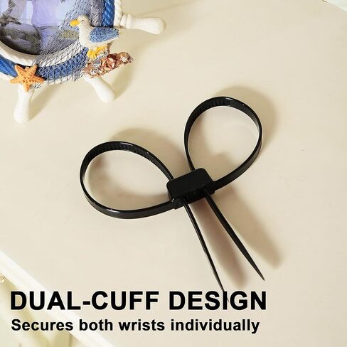 MGTECH 50 Pcs Zip Tie Handcuffs, Heavy Duty Double Locking Zip Ties Hand Cuffs Restraint, Police Nylon Flex Cuffs Law Enforcement, 27.5" Long, 250 Lbs Tensile Strength, Black in Saudi Arabia