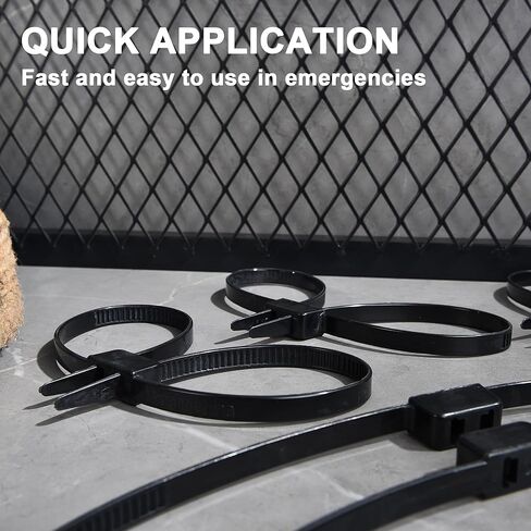 MGTECH 50 Pcs Zip Tie Handcuffs, Heavy Duty Double Locking Zip Ties Hand Cuffs Restraint, Police Nylon Flex Cuffs Law Enforcement, 27.5" Long, 250 Lbs Tensile Strength, Black in Saudi Arabia