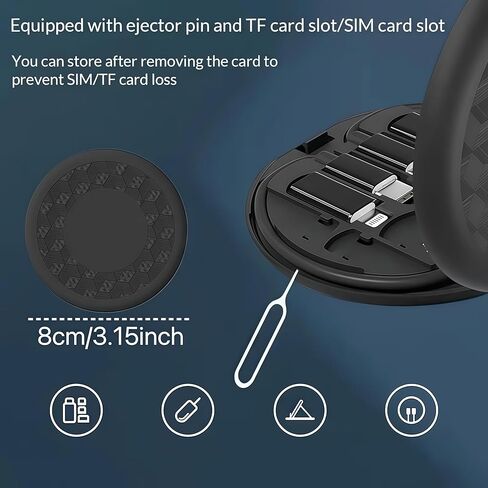 1PC 5-in-1 Multifunctional Charging Kit 60W PD Fast Charge Cable Organizer Box with Memory Card Slot for Travel, Home, Office, Black in Saudi Arabia