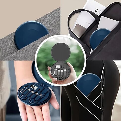 1PC 5-in-1 Multifunctional Charging Kit 60W PD Fast Charge Cable Organizer Box with Memory Card Slot for Travel, Home, Office, Black in Saudi Arabia