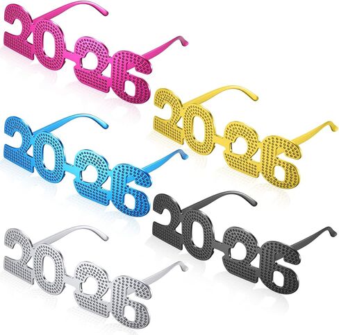 LEIFIDE 30 Pcs 2026 Glasses New Year Eve Eyeglasses Glitter 2026 Plastic Eyeglasses for Party Favors Photo Booth Props in Saudi Arabia