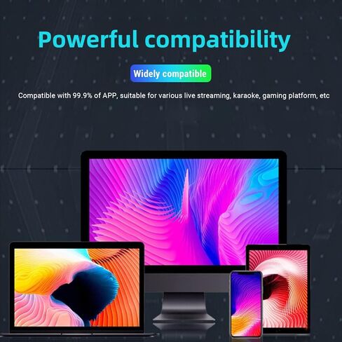 EBTOOLS 16 Voice Modes Voice Changer, Adjustable Pitch Sound Card with 8 Built in Sound Effects, KTV Mode for iOS PC Gaming Live Streaming in Saudi Arabia