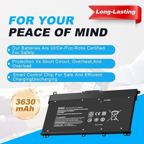 بطارية الكمبيوتر المحمول HT03XL L11119-855 لـ HP Pavilion 15-CS 15-DA 15-DB 15-DW 17-by 17-CA 14-CE 14-CF 14-DF Series 15-CS0053CL 15-DW0033NR 15-DA0014DX L11421-542 L11421-2C2 HSTNN-UB7J HSTNN-DB8R الكمبيوتر in Kuwait