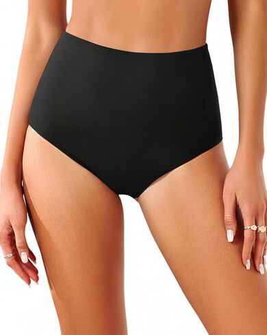 Zmart Women Retro High Waisted Bikini Bottoms - Full Coverage Swim Bathing Suit Tummy Control Swimsuit Bottoms in Saudi Arabia