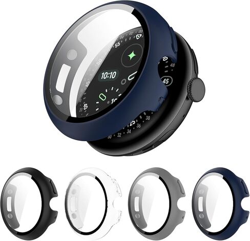 4 Pack Hard PC Screen Protector Case Compatible with Google Pixel Watch 4 (41mm), with 9H Tempered Glass Screen Protector [Designed for The Pixel Watch 4 Series, Convenient Charging] in Saudi Arabia
