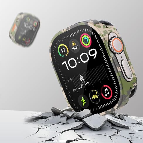 for 49mm Apple Watch Ultra 3/2/1 Bumper Case with Screen Protector Tempered Glass, and Ceramic Like Back Cover for iWatch, Straight Edge Ultra Thin Lightweight Protective Cover in Saudi Arabia