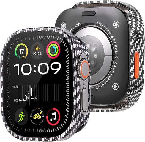 for 49mm Apple Watch Ultra 3/2/1 Bumper Case with Screen Protector Tempered Glass, and Ceramic Like Back Cover for iWatch, Straight Edge Ultra Thin Lightweight Protective Cover in Saudi Arabia