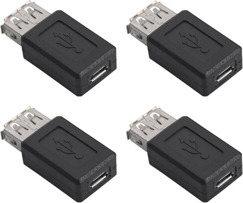 4PCS USB 2.0 Female to Micro USB Female Adapter,Type-A to Micro Converter Connector for Android Phones, Tablets, Bluetooth Speakers, Digital Cameras in Saudi Arabia