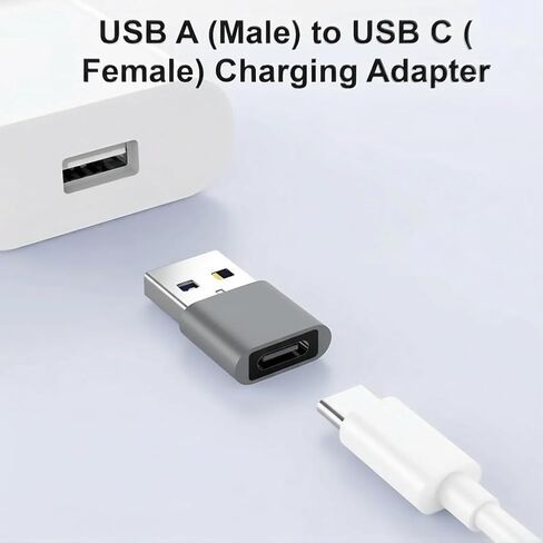 USB C to USB Adapter 4Pack, Universal USBC Female to A Male Converter for Car Charger, iWatch Ultra 3/11/10, Galaxy S25 (Grey) in Saudi Arabia