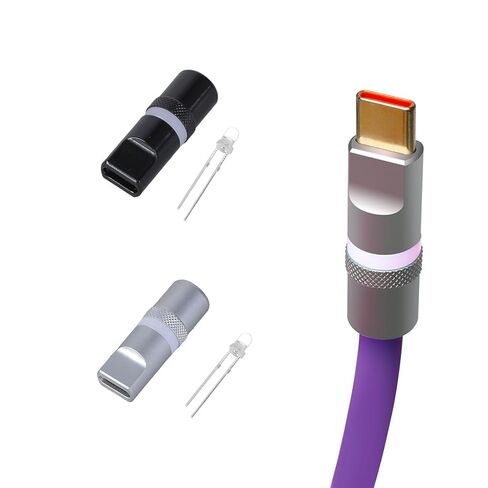 1 Set Type C Cable Connector Housing Case Aluminum Alloy Shell with Integrated LED Light for Do-it-Yourself and Repairs LED Light for USB C in Saudi Arabia