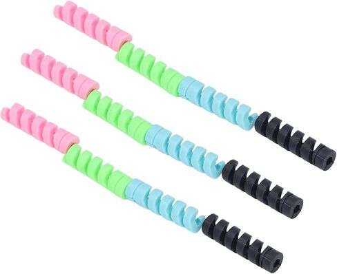 واقيات كابل الشحن من السيليكون الحلزوني الممتاز، واقيات الكابلات المرنة المتينة للهاتف المحمول، أسلاك شاحن الكمبيوتر، 20 عبوة 4 ألوان 80 قطعة in Saudi Arabia