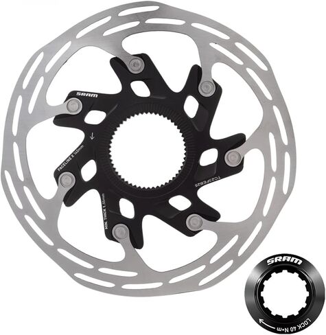 SRAM Paceline X قرص الفرامل الدوار - 140 مم، قفل مركزي، فضي/أسود in Kuwait