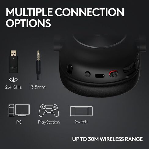 Logitech G PRO X 2 Lightspeed Wireless Gaming Headset: Wireless Gaming Headphones with Mic, 50mm Graphene Drivers, 2.02.0—7.1 Bluetooth/USB/3.5mm Aux for PS4/PS5/PC/Nintendo Switch - White (Renewed) in Saudi Arabia