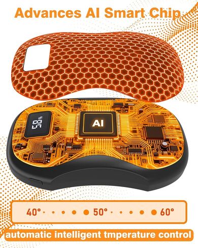 AI Hand Warmers Rechargeable 2 Pack,Portable Digital Display Pocket Electric hot Hands,Magnetic Battery Powered Heater. Outdoor, Golf, Hunting, Camping Accessories, Gifts in Saudi Arabia