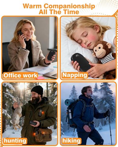 AI Hand Warmers Rechargeable 2 Pack,Portable Digital Display Pocket Electric hot Hands,Magnetic Battery Powered Heater. Outdoor, Golf, Hunting, Camping Accessories, Gifts in Saudi Arabia