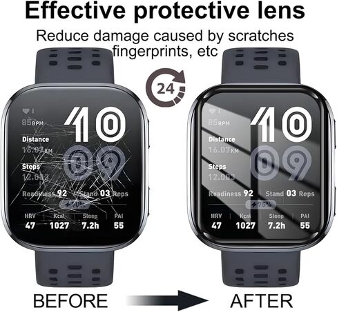 3 Pieces Smartwatch Screen Protectors for Amazfit Bip 6 Scratch Resistant HD Clear Plexiglass Protective Films for Amazfit Bip 6 in Saudi Arabia