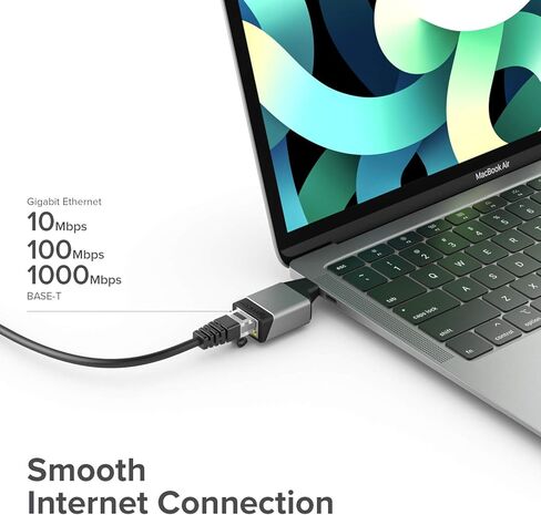 محول ALOGIC USB C إلى Gigabit Ethernet Mini، منفذ RJ45، يدعم اتصالات الشبكة 10/100/1000 ميجابت في الثانية in Saudi Arabia