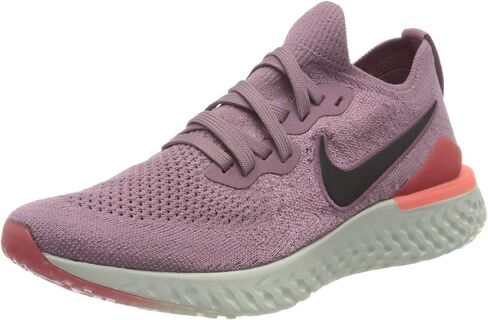 Nike Women's Epic React Flyknit Running Shoes (7.5, Plum Dust/Black/Ember Glow) in Kuwait