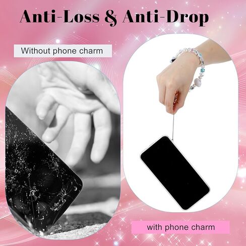 2PCS Beaded Phone Wrist Strap, Aesthetic Y2K Phone Charm for Women Cute Camera Charm Strap with Pearl Chain Universal for Cellphone Bag Keychain Decor in Saudi Arabia