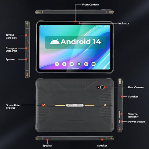 جهاز لوحي MUNBYN متين Android 14 ILT03، جهاز لوحي GPS مقاس 8.68 بوصة لـ UTV، شحن سريع 33 وات، مقاوم للماء IP68، 8000 مللي أمبير في الساعة يدوم 11 ساعة، كاميرا مزدوجة 32 ميجابكسل + 48 ميجابكسل، 8 جيجابايت + 128 جيجابايت، 4G LTE للطرق الوعرة، بدون طيار، حما in Saudi Arabia