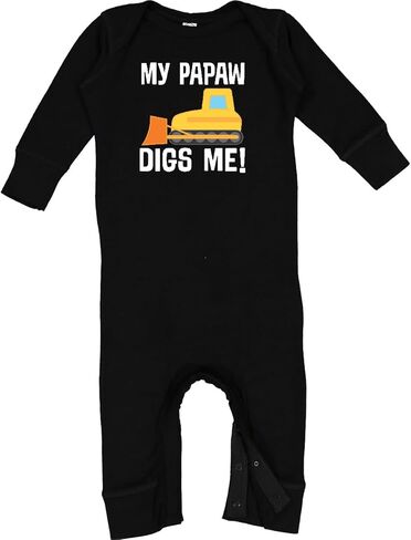 inktastic Papaw Loves Me Grandson Truck Baby Romper Coveralls in Saudi Arabia